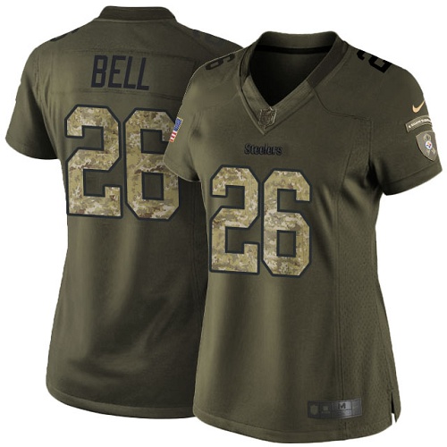 Women's Elite Le'Veon Bell Nike Jersey Green - #26 Salute to Service NFL Pittsburgh Steelers